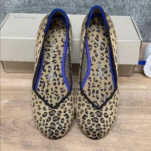 Rothy's Tan and Black Leopard Flats